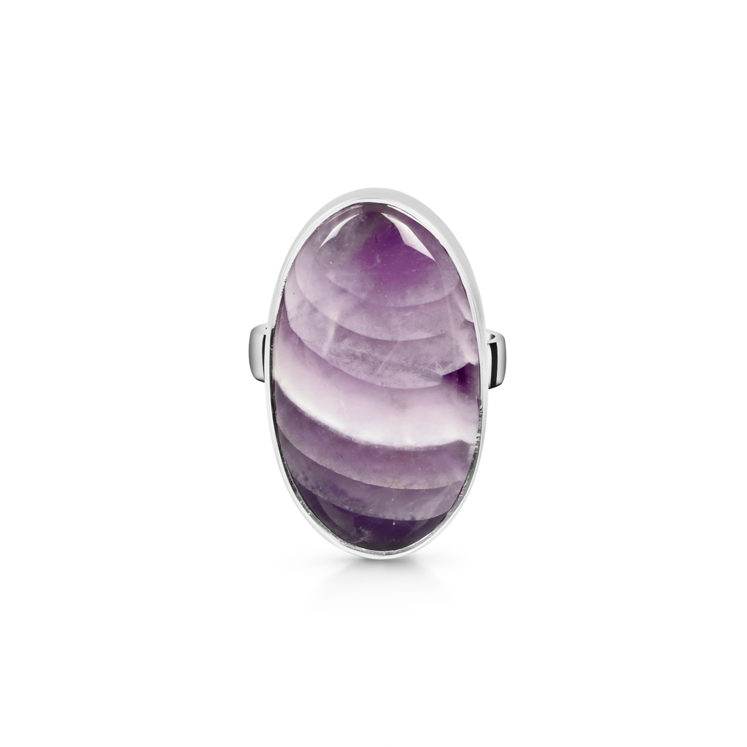 Amethyst Lace Agate Adjustable Ring-(ALA-R-9.)
